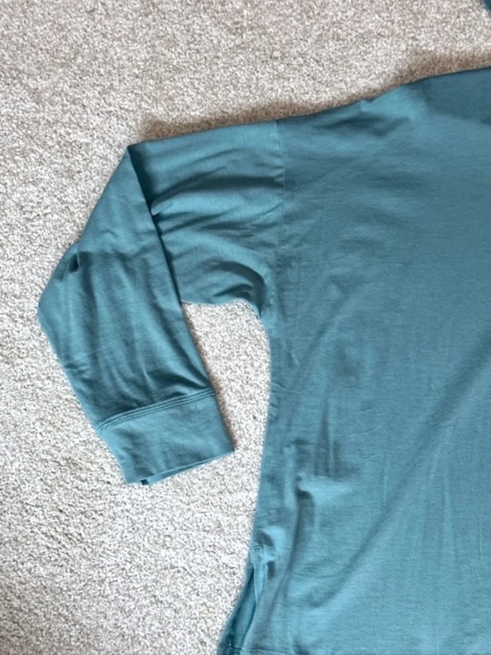 Eddie Bauer Lightweight Cotton Pullover Hoodie Dusty Green Petite Large NWT